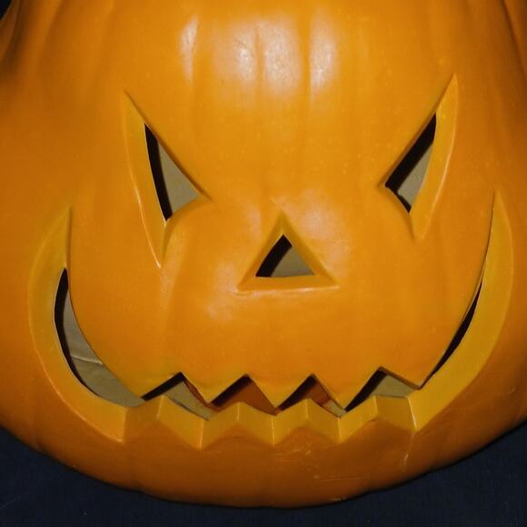 Large Gemmy Blow Mold Pumpkin Jack-O-Lantern 1993 Halloween Decoration Spooky - Picture 3 of 8